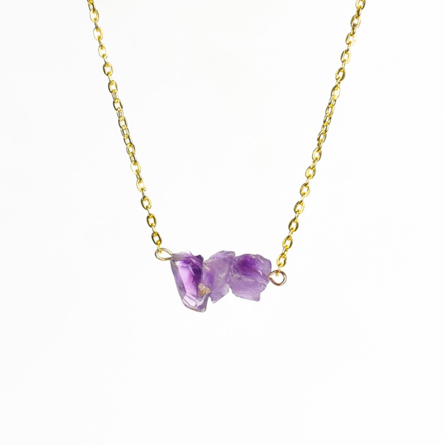 Crystal Chips Chain Pendant Necklace